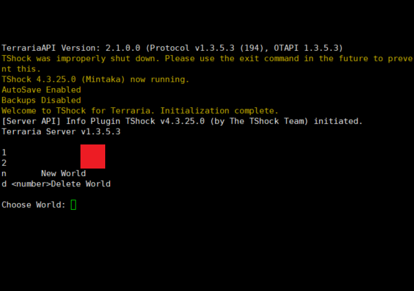如何使用Linux+Tshock搭建泰拉瑞亚服务器TerrariaServer